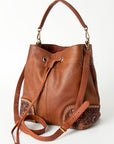 American Darling Tote Hand Tooled Hair On Genuine Leather Women Bag Western Handbag Purse
