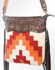 American Darling ADBGZ375 Signature Crossbody Hand Tooled Saddle Blanket Genuine Leather Women Bag Western Handbag Purse