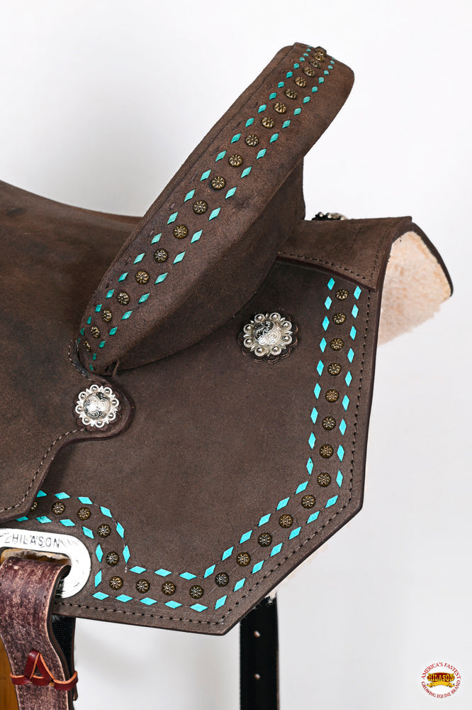Hilason Flex Tree Western Horse Saddle In American Leather Barrel Trail