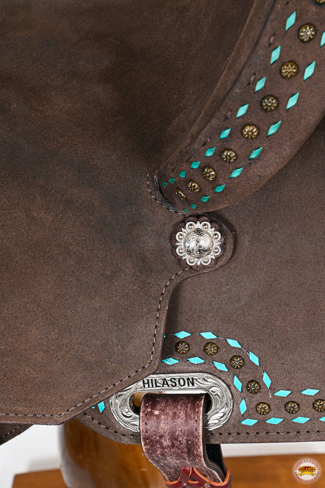 Hilason Flex Tree Western Horse Saddle In American Leather Barrel Trail