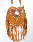 American Darling ADBGA165 Large Crossbody Hand Tooled Genuine Leather Women Bag Western Handbag Purse