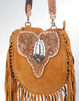 American Darling ADBGA165 Large Crossbody Hand Tooled Genuine Leather Women Bag Western Handbag Purse
