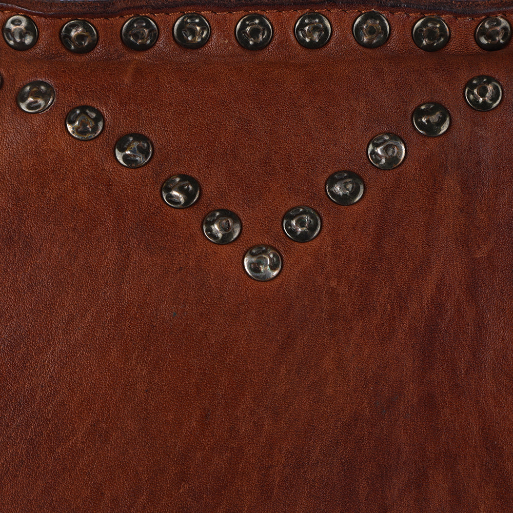 Spaghetti Western Swc135Btan Tote Vintage Handmade Drum Dyed Genuine European Cowhide Leather Women Bag Western Handbag Purse