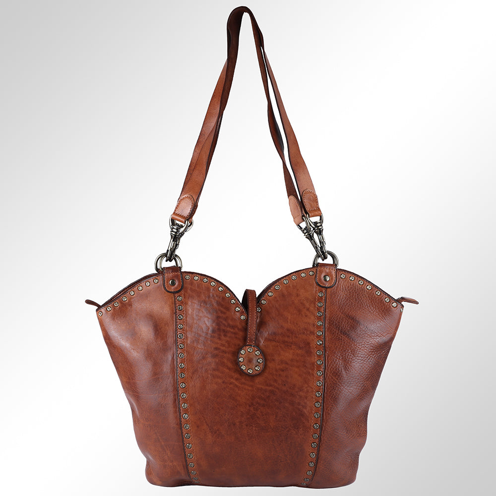 Spaghetti Western Swc136Btan Hobo Vintage Handmade Drum Dyed Genuine European Cowhide Leather Women Bag Western Handbag Purse