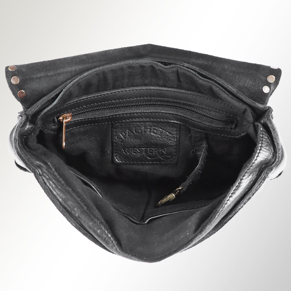 Spaghetti Western Swc139Blk Tote Vintage Handmade Drum Dyed Genuine European Cowhide Leather Women Bag Western Handbag Purse