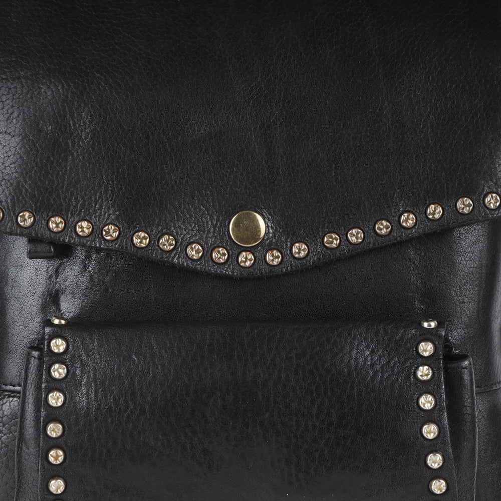 Spaghetti Western Swc139Blk Tote Vintage Handmade Drum Dyed Genuine European Cowhide Leather Women Bag Western Handbag Purse