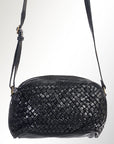 Spaghetti Western Swc148Blk Cross Body I Vintage Handmade Drum Dyed Genuine European Cowhide Leather Women Bag Western Handbag Purse