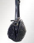 Spaghetti Western Swc148Blk Cross Body I Vintage Handmade Drum Dyed Genuine European Cowhide Leather Women Bag Western Handbag Purse