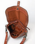 Spaghetti Western Swc155Cg Envelope Vintage Handmade Drum Dyed Genuine European Cowhide Leather Women Bag Western Handbag Purse