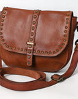 Spaghetti Western Swc155Cg Envelope Vintage Handmade Drum Dyed Genuine European Cowhide Leather Women Bag Western Handbag Purse