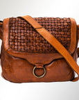 Spaghetti Western Swc159Btan Envelope Vintage Handmade Drum Dyed Genuine European Cowhide Leather Women Bag Western Handbag Purse