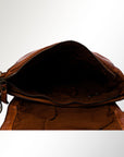 Spaghetti Western Swc159Btan Envelope Vintage Handmade Drum Dyed Genuine European Cowhide Leather Women Bag Western Handbag Purse
