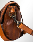 Spaghetti Western Swc159Btan Envelope Vintage Handmade Drum Dyed Genuine European Cowhide Leather Women Bag Western Handbag Purse