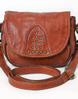 Spaghetti Western Swc161Cg Cross Body I Vintage Handmade Drum Dyed Genuine European Cowhide Leather Women Bag Western Handbag Purse