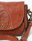 Spaghetti Western Swc161Cg Cross Body I Vintage Handmade Drum Dyed Genuine European Cowhide Leather Women Bag Western Handbag Purse