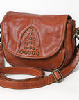 Spaghetti Western Swc161Cg Cross Body I Vintage Handmade Drum Dyed Genuine European Cowhide Leather Women Bag Western Handbag Purse