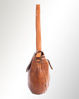 Spaghetti Western Swc165Tan Envelope Vintage Handmade Drum Dyed Genuine European Cowhide Leather Women Bag Western Handbag Purse