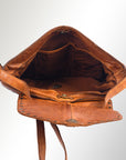 Spaghetti Western Swc165Tan Envelope Vintage Handmade Drum Dyed Genuine European Cowhide Leather Women Bag Western Handbag Purse