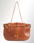 Spaghetti Western Swc165Tan Envelope Vintage Handmade Drum Dyed Genuine European Cowhide Leather Women Bag Western Handbag Purse