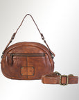 Spaghetti Western Swc167Cg Cross Body I Vintage Handmade Drum Dyed Genuine European Cowhide Leather Women Bag Western Handbag Purse