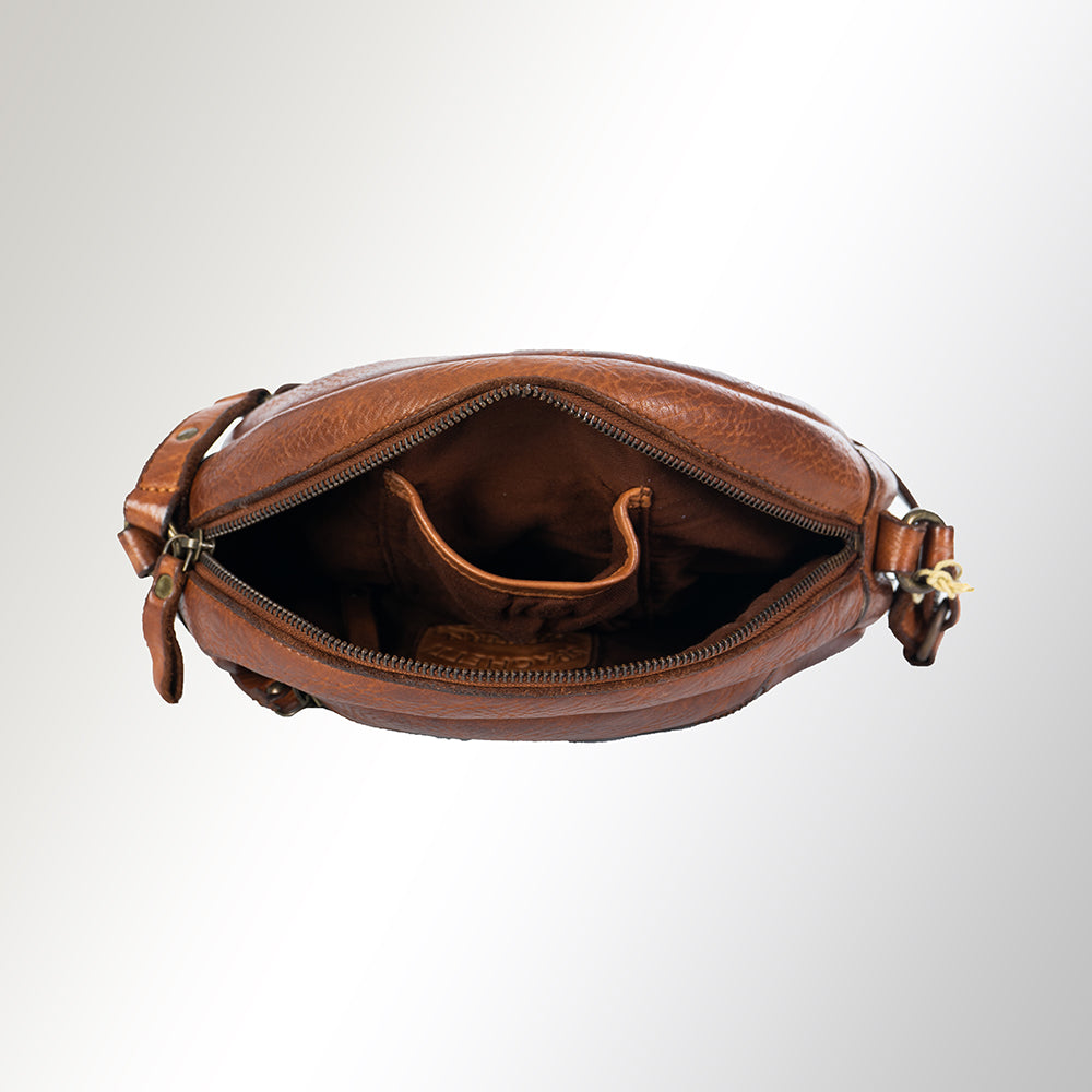 Spaghetti Western Swc167Cg Cross Body I Vintage Handmade Drum Dyed Genuine European Cowhide Leather Women Bag Western Handbag Purse