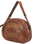Spaghetti Western Swc167Cg Cross Body I Vintage Handmade Drum Dyed Genuine European Cowhide Leather Women Bag Western Handbag Purse