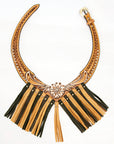 American Darling ADJWF101 Hand Tooled Carved Genuine Leather Jewelry Necklace