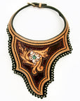 American Darling ADJWF102 Hand Tooled Carved Genuine Leather Jewelry Necklace