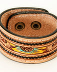 American Darling ADBRF152 Hand tooled carved Genuine Leather Bracelet women