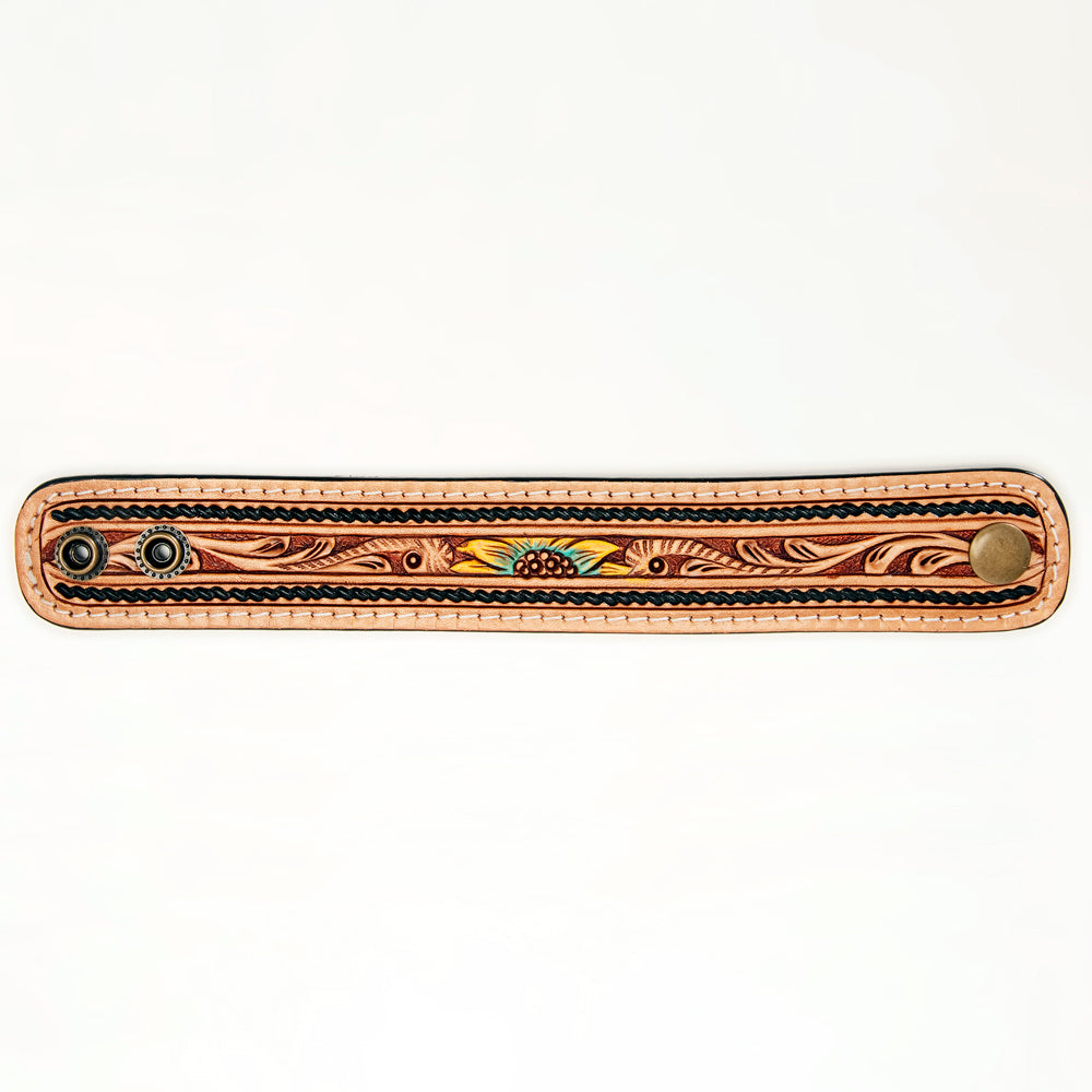 American Darling ADBRF152 Hand tooled carved Genuine Leather Bracelet women