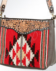 American Darling ADBGA172 Tote Hand Tooled Saddle Blanket Genuine Leather Women Bag Western Handbag Purse
