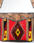 American Darling ADBGA174 Tote Hand Tooled Saddle Blanket Genuine Leather Women Bag Western Handbag Purse