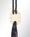 American Darling ADJW107B Braided Genuine Leather Jewelry Necklace with Concho