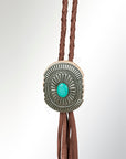 American Darling ADJW107C Braided Genuine Leather Jewelry Necklace with Concho