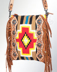 American Darling ADBG672 Large Crossbody Hand Tooled Saddle Blanket Genuine Leather Women Bag Western Handbag Purse