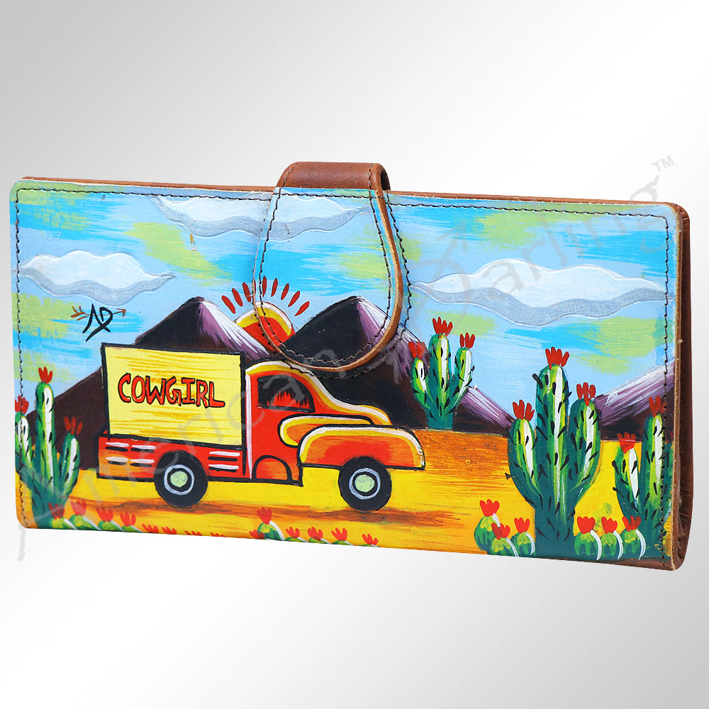 American Darling Wristlet Genuine Leather Women Bag Western Handbag Purse