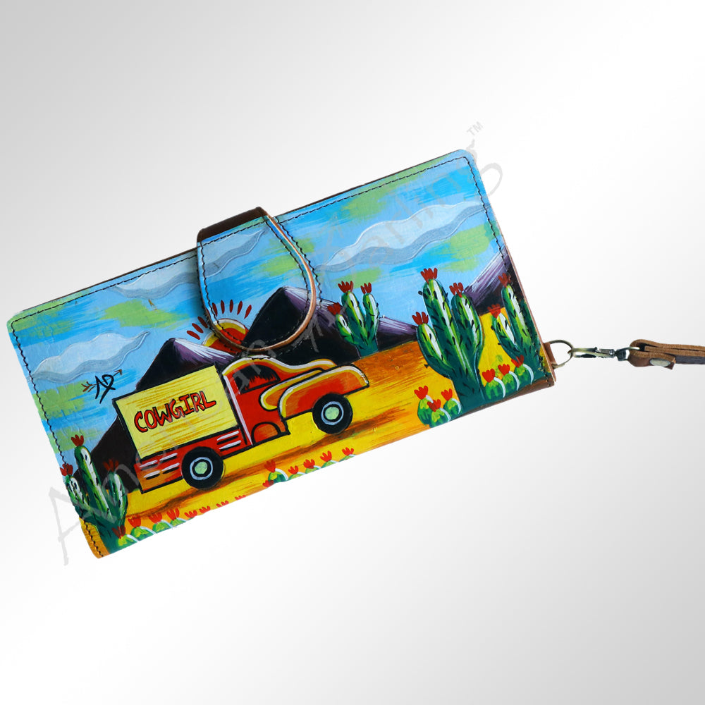 American Darling Wristlet Genuine Leather Women Bag Western Handbag Purse