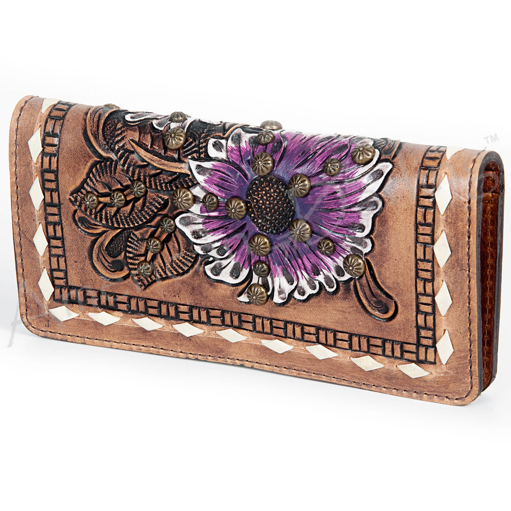 American Darling Clutch Hand Tooled Genuine Leather Women Bag Western Handbag Purse
