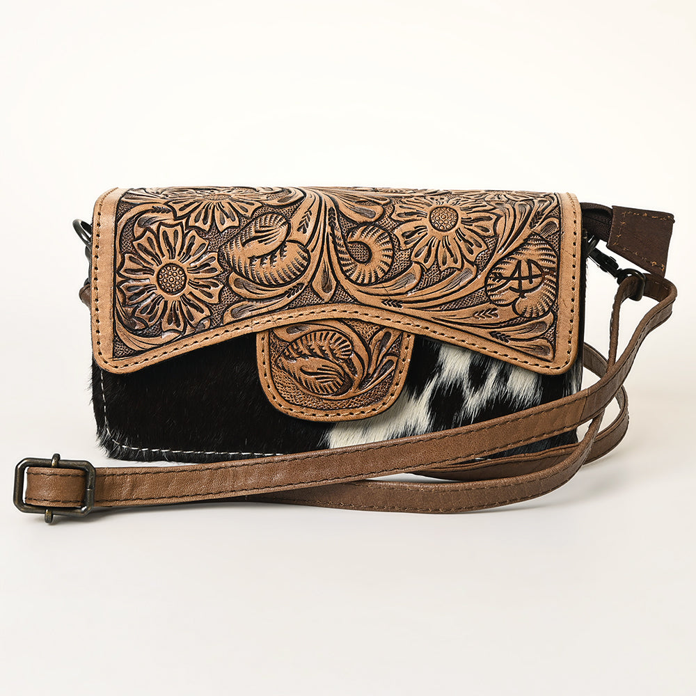 ADBG681A American Darling Hand Tooled Hair On Genuine Leather Women Bag Western Handbag Purse