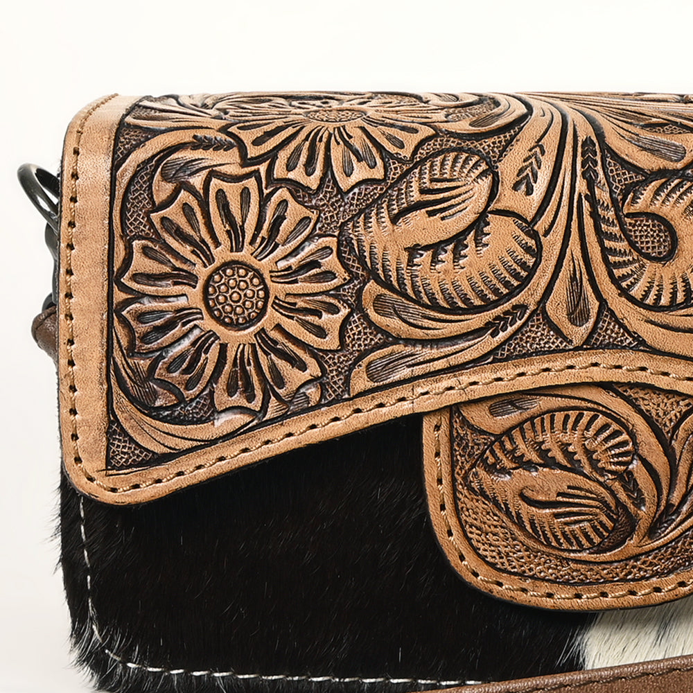 ADBG681A American Darling Hand Tooled Hair On Genuine Leather Women Bag Western Handbag Purse