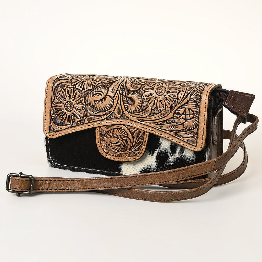 ADBG681A American Darling Hand Tooled Hair On Genuine Leather Women Bag Western Handbag Purse