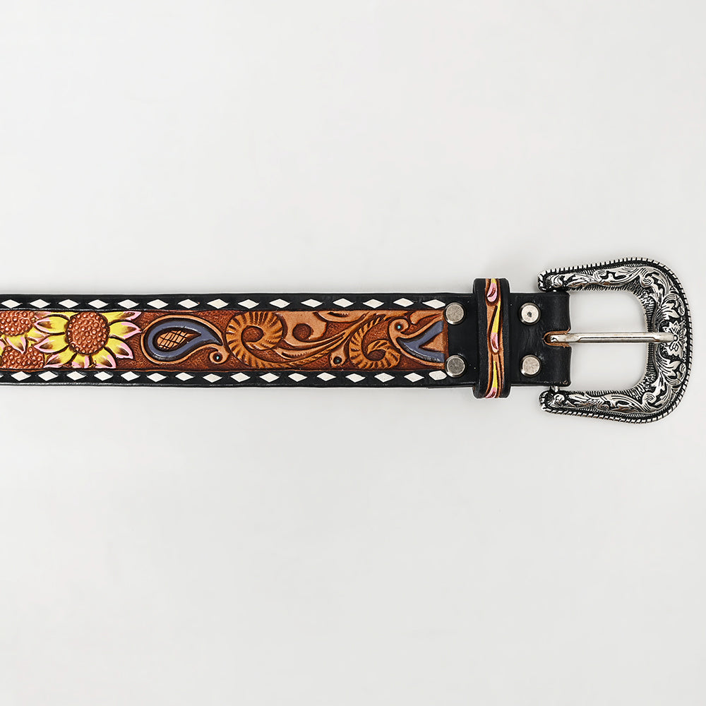 American Darling ADBLF116-L Beautifully Hand Tooled Genuine American Leather Belt Men and  Women