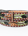 American Darling ADBLF117-L Beautifully Hand Tooled Genuine American Leather Belt Men and  Women