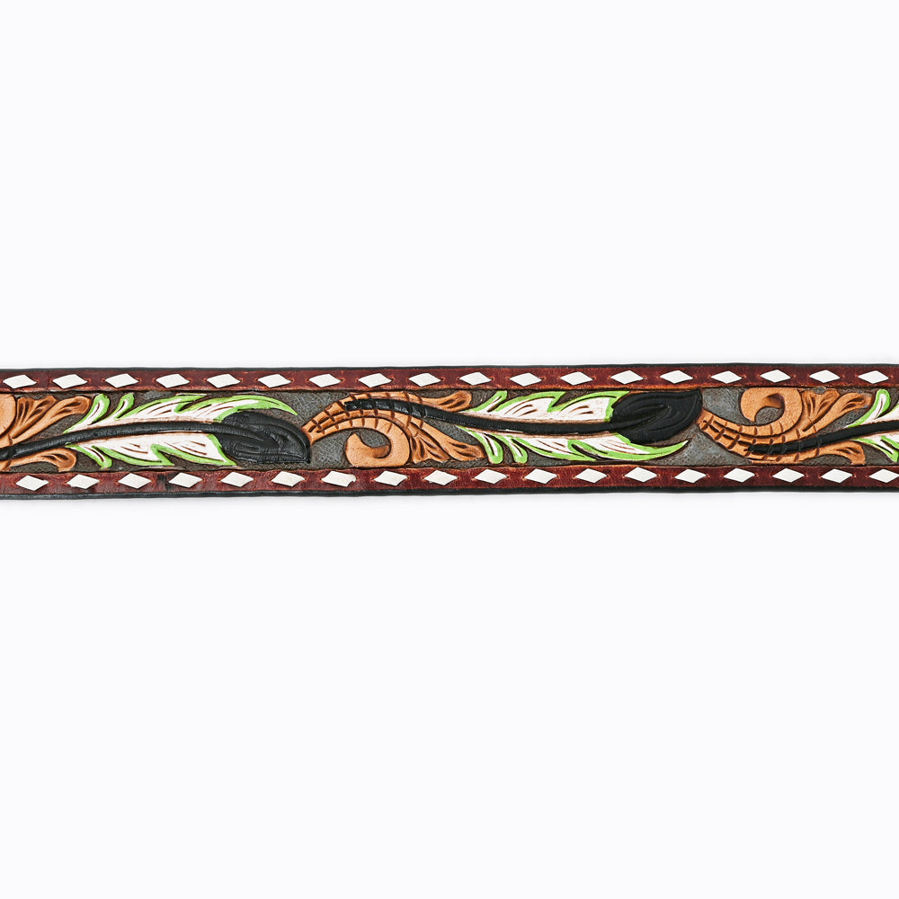 American Darling ADBLF117-L Beautifully Hand Tooled Genuine American Leather Belt Men and  Women