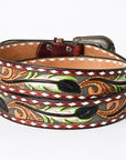 American Darling ADBLF117-L Beautifully Hand Tooled Genuine American Leather Belt Men and  Women