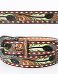 American Darling ADBLF117-L Beautifully Hand Tooled Genuine American Leather Belt Men and  Women