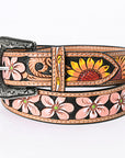 American Darling ADBLF124-L Beautifully Hand Tooled Genuine American Leather Belt Men and  Women