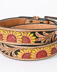 American Darling ADBLF124-L Beautifully Hand Tooled Genuine American Leather Belt Men and  Women