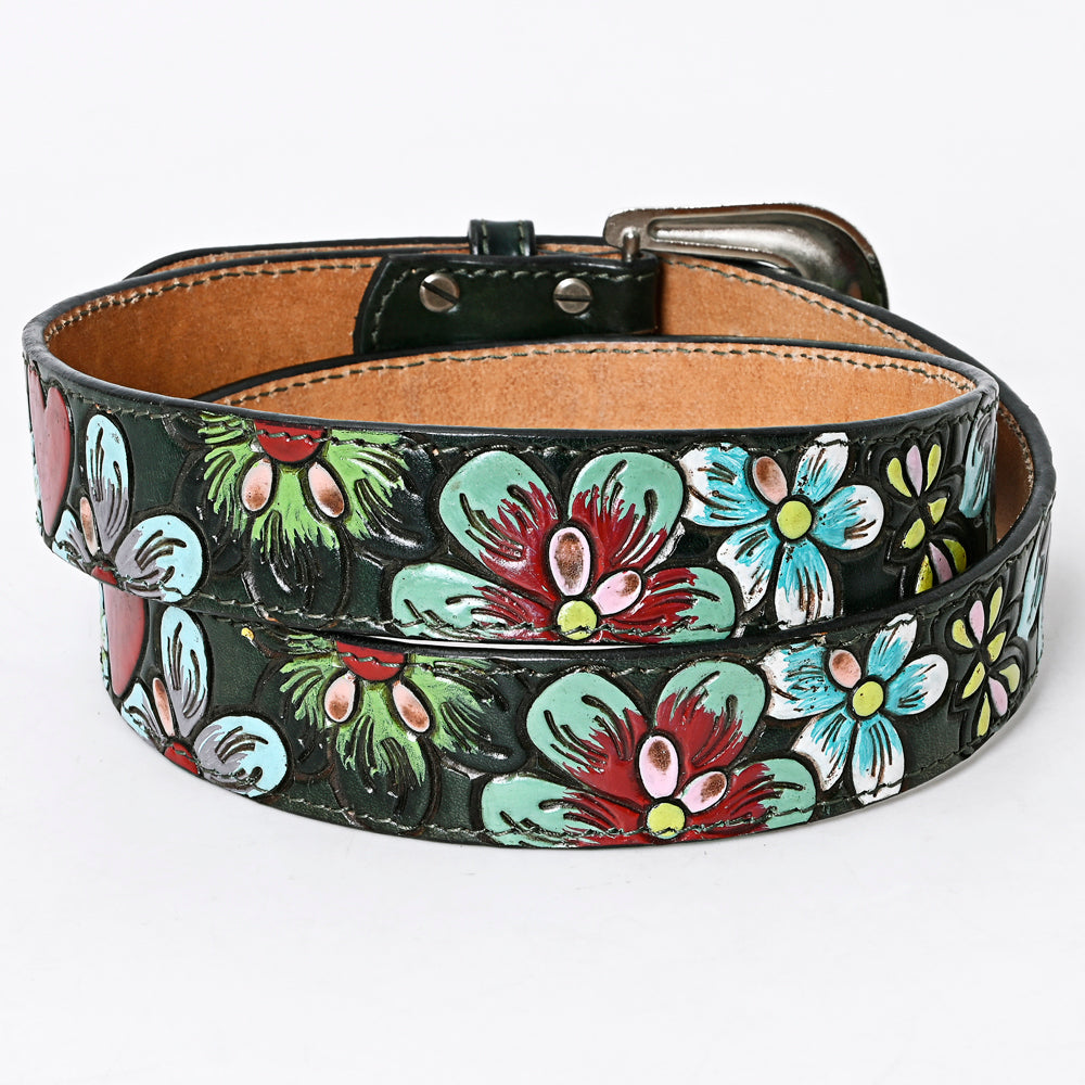 American Darling ADBLF125-L Beautifully Hand Tooled Genuine American Leather Belt Men and  Women