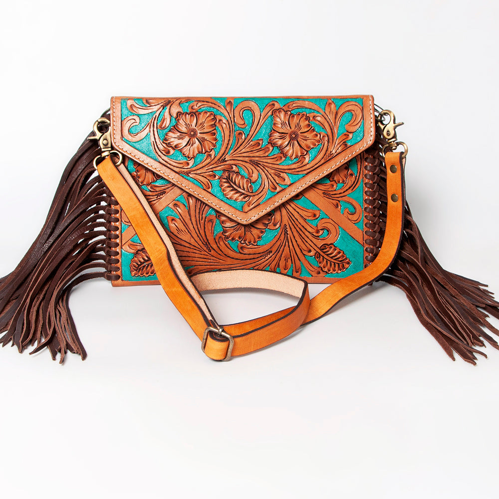 American Darling Envelope Hand Tooled Genuine Leather Women Bag Western Handbag Purse
